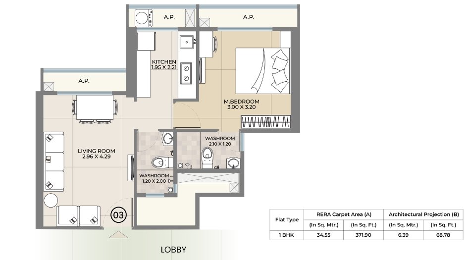 Ekdanta-Rex-Residency-Floor-Plan-1-BHK-371-Sqft-Floor-Plan