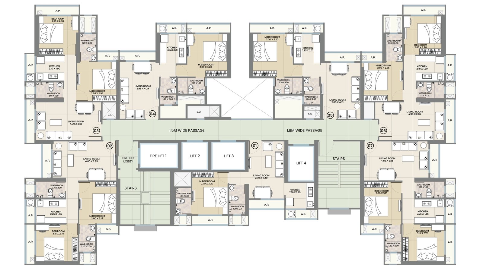 Ekdanta-Rex-Residency-Typical-Floor-Plan